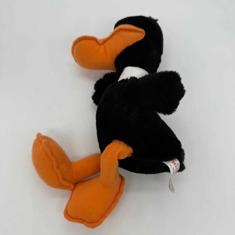 Daffy Duck 9" Plush Toy Warner Bros 1993 Looney Tunes Black Orange Vintage - Picture 4 of 5